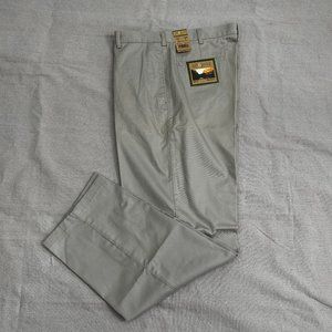 Sun River Clothing Mens Sz 36x32 Tan Khaki 100% Cotton Relaxed Fit Flat Front